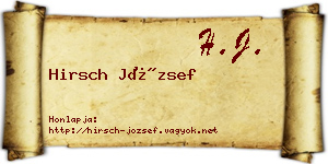Hirsch József névjegykártya